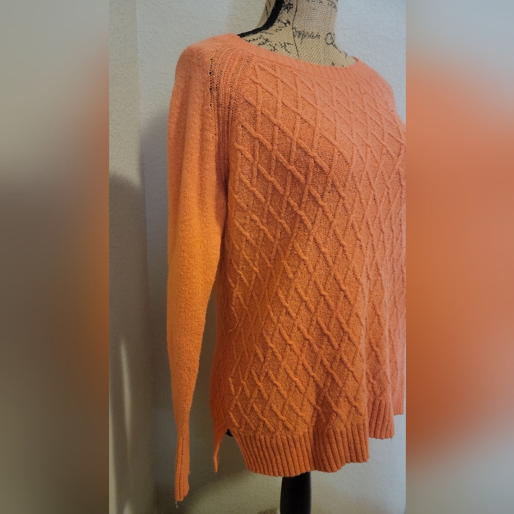 jcpenney Coral Crewneck Cable Knit Sweater - Picture 3 of 4